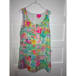 Lilly Pulitzer Sammi Pop Up Lilly State Of Mind Ponte Short Shift Dress Romper